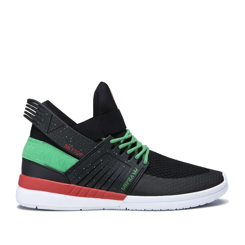 Zapatillas Altas Supra Argentina Hombre - SKYTOP V Negras / Verde (SJXZK-9562)